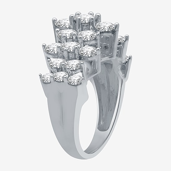 Womens 3 CT. T.W. Natural White Diamond 10K Gold Band
