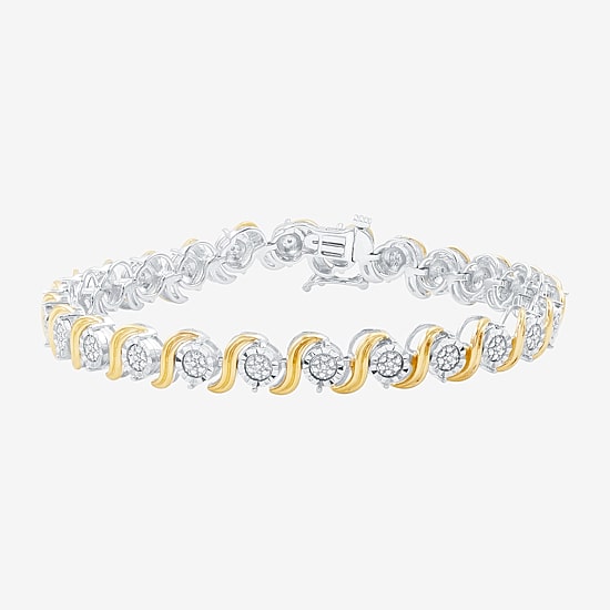 Womens 1/10 CT. T.W. Diamond Tennis Bracelet in Sterling Silver or 14K Gold Over Silver