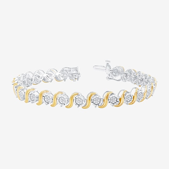 Womens 1/10 CT. T.W. Diamond Tennis Bracelet in Sterling Silver or 14K Gold Over Silver