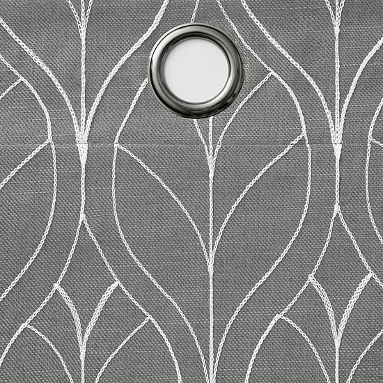 Fieldcrest Heritage Allegria Grommet Top Energy Saving Embroidered 100% Blackout Single Curtain Panel