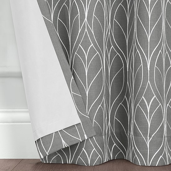 Fieldcrest Heritage Allegria Grommet Top Energy Saving Embroidered 100% Blackout Single Curtain Panel