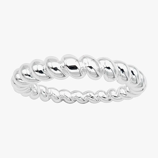 Sparkle Allure Rope Womens 2MM Pure Silver Over Brass Band
