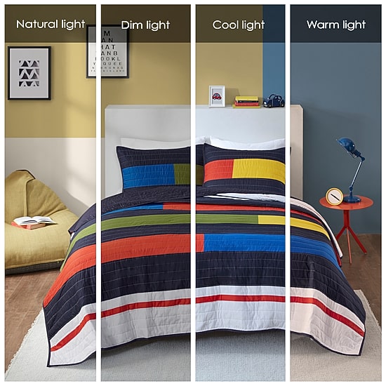 Intelligent Design Emmett Stripe Quilt Set