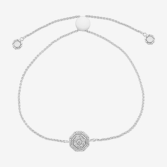 Limited Quantities! Womens 1/4 CT. T.W. Natural White Diamond 10K Gold Bolo Bracelet