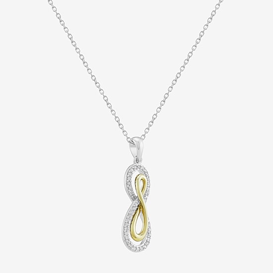 Limited Quantities! Womens 1/6 CT. T.W. Natural White Diamond 14K Gold Over Silver Infinity 20 Inch Pendant Necklace