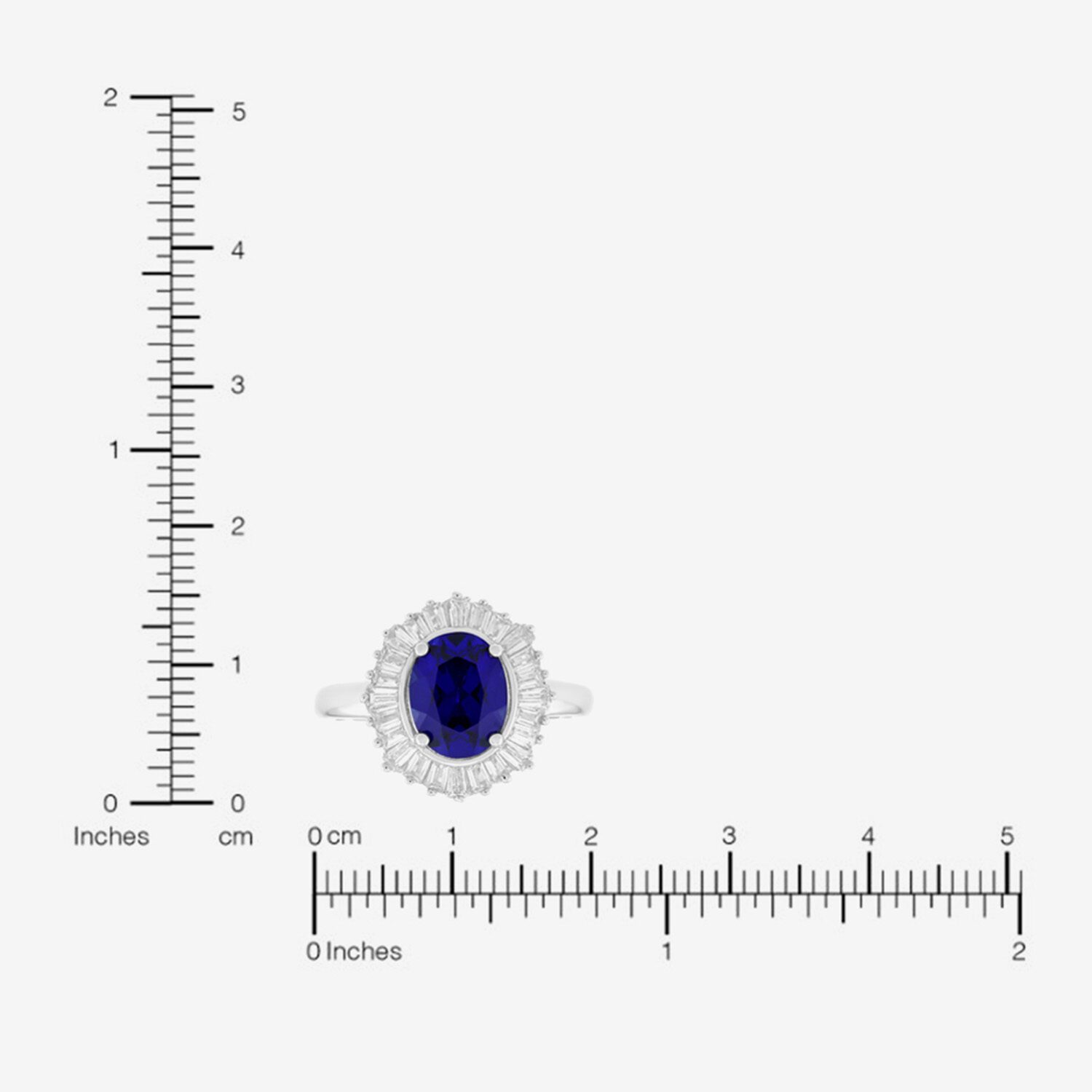 Womens Lab Created Blue Sapphire Sterling Silver Cocktail Ring