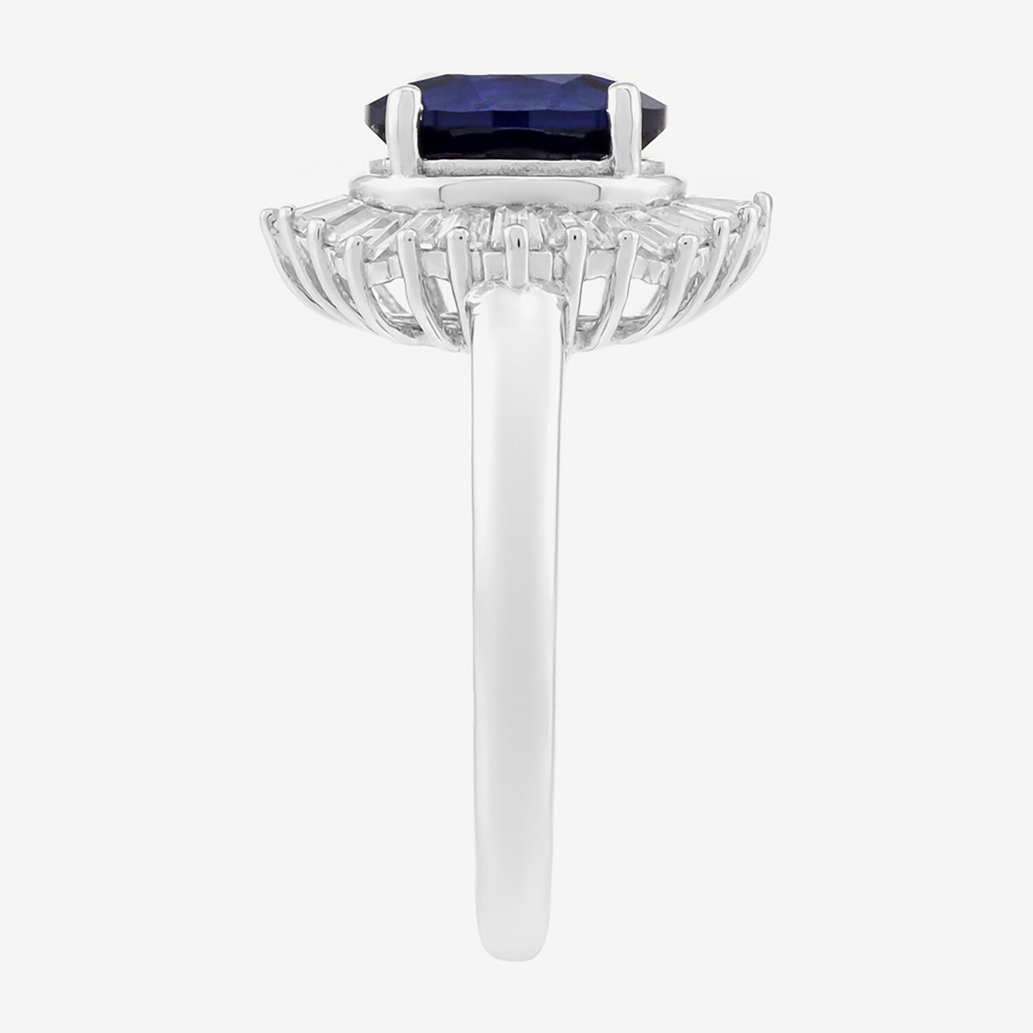 Womens Lab Created Blue Sapphire Sterling Silver Cocktail Ring