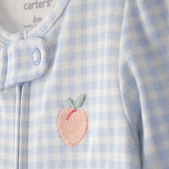 Carter's Peach Baby Girls Gingham Sleep and Play