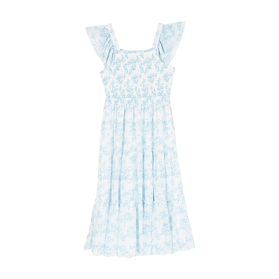 Rare Editions Big Kid Girls Flutter Short Sleeve Floral Maxi Dress