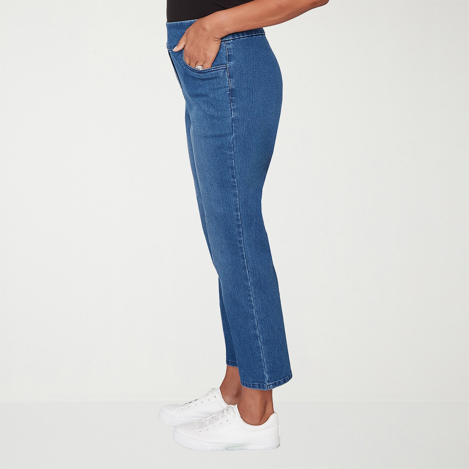 Alfred Dunner Hilton Head Womens Stretch Fabric Straight Leg Jean