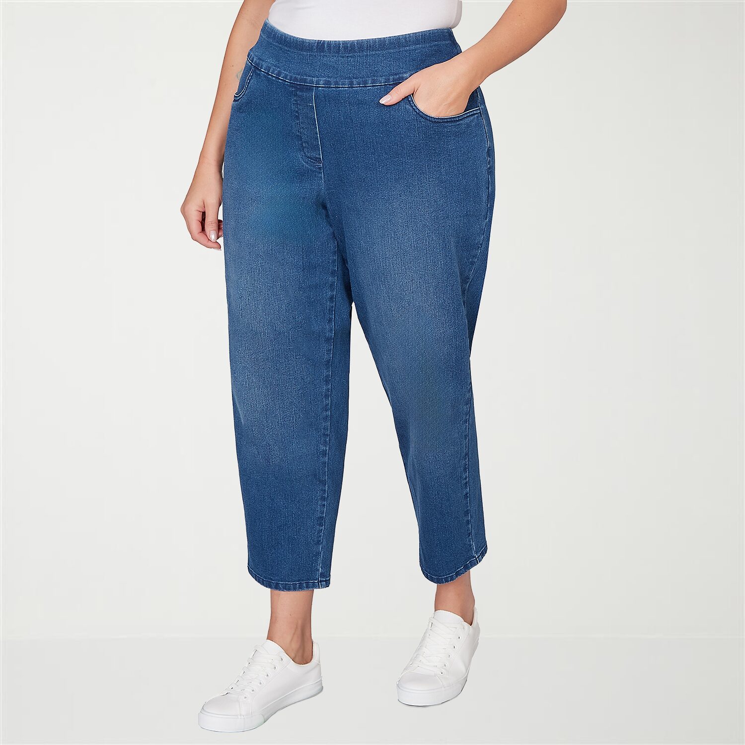 Alfred Dunner Hilton Head Womens Mid Rise STRETCH FABRIC Straight Leg Jean