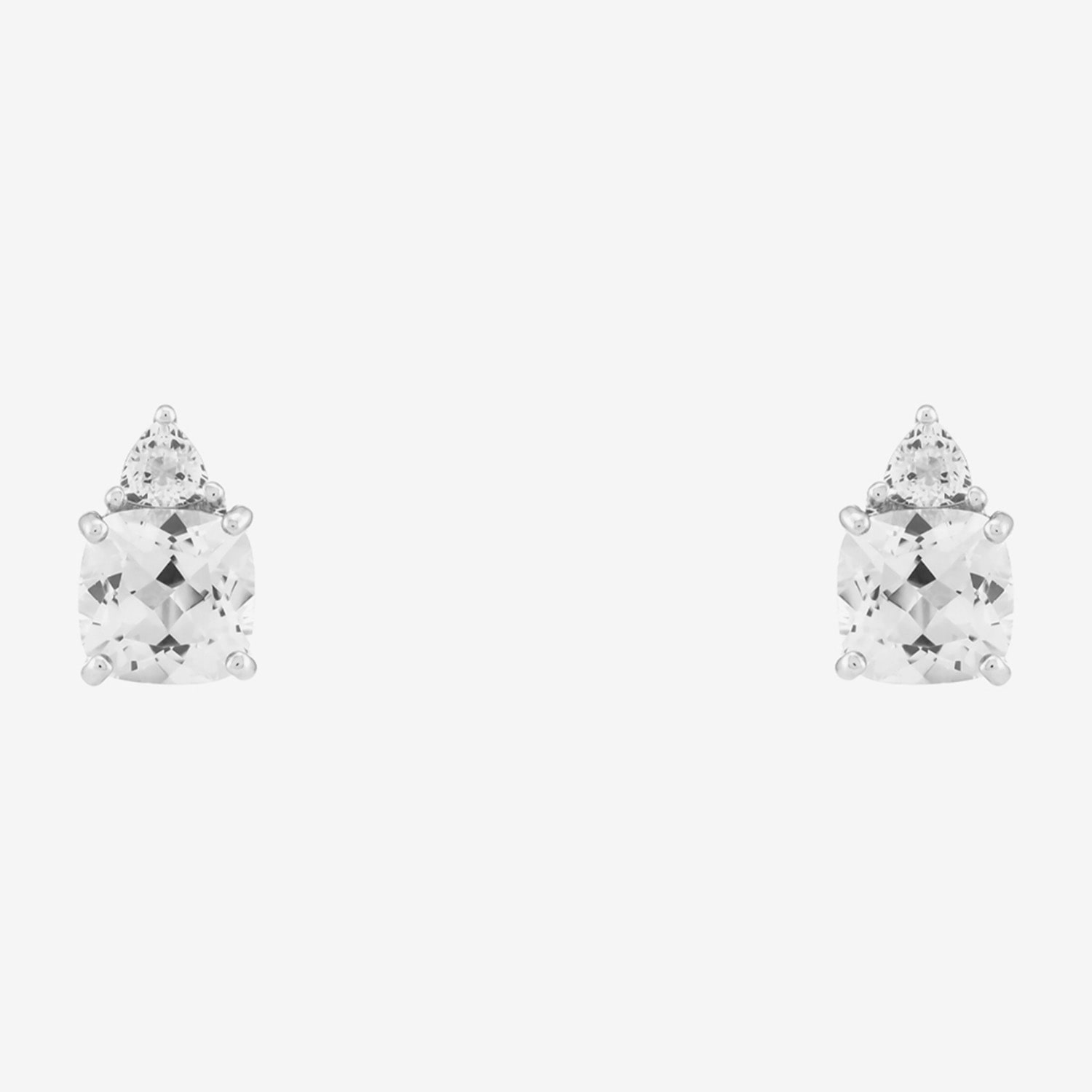 Lab Created White Sapphire Sterling Silver 9.3mm Stud Earrings