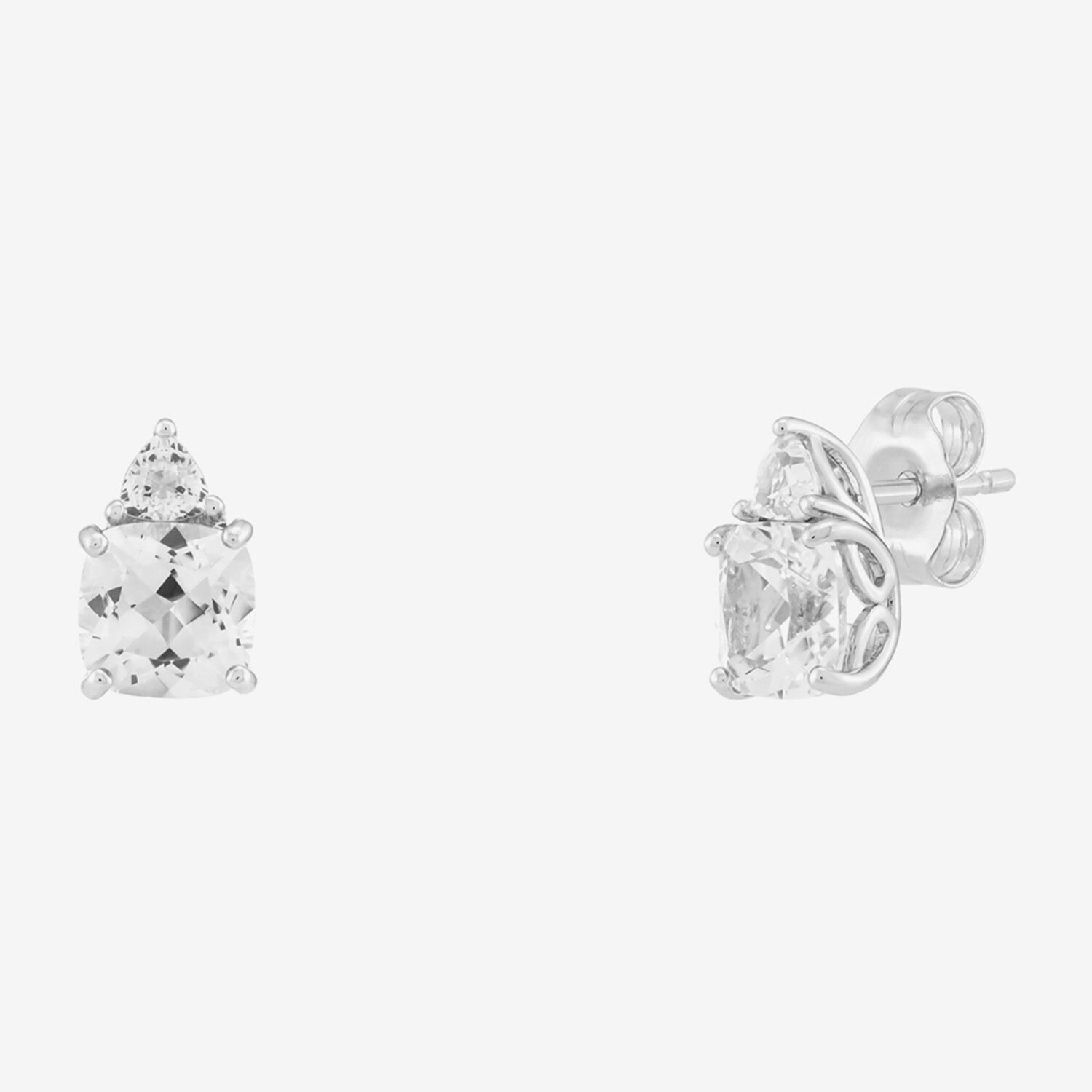 Lab Created White Sapphire Sterling Silver 9.3mm Stud Earrings