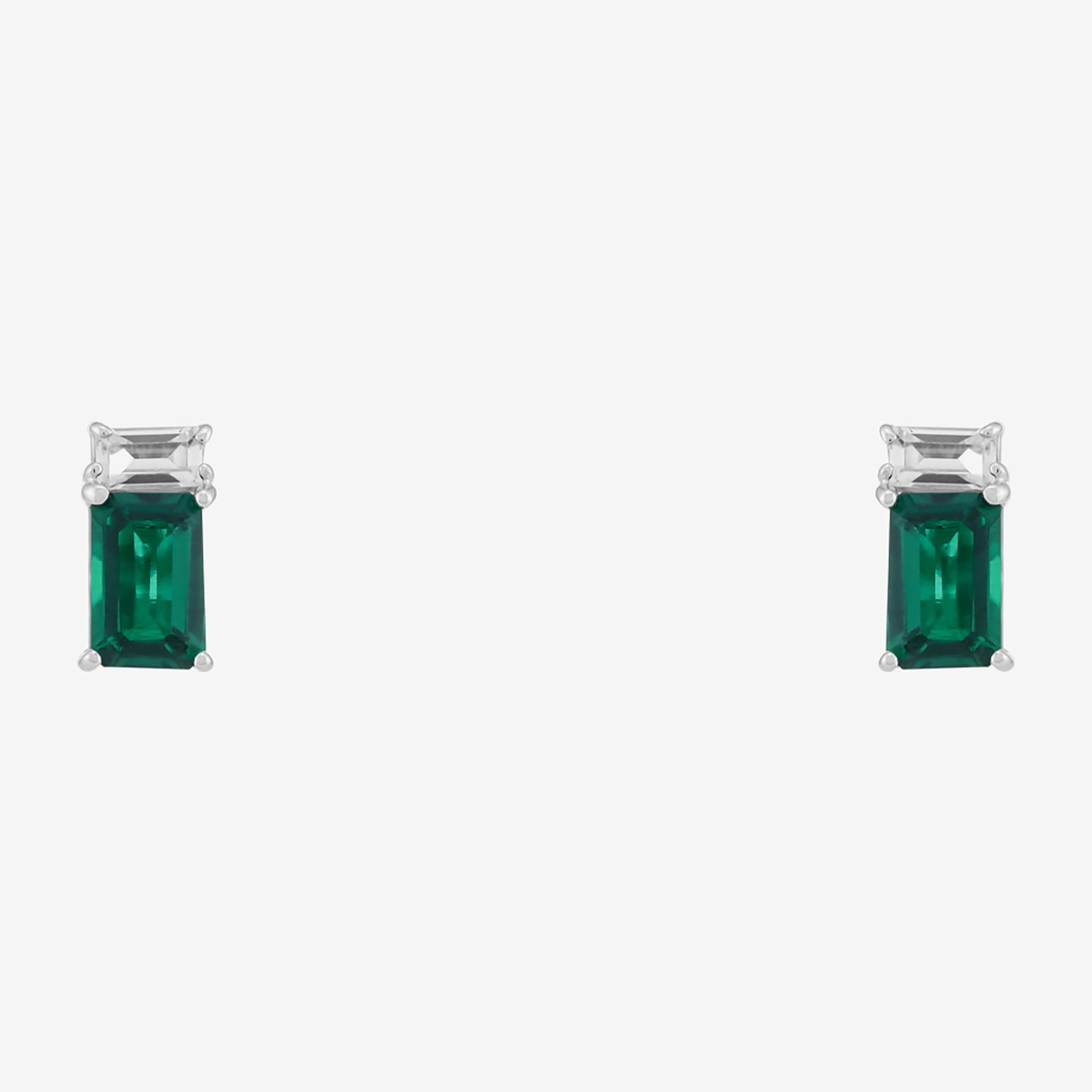 Limited Quantities! Lab Created Green Emerald Sterling Silver 8.6mm Stud Earrings