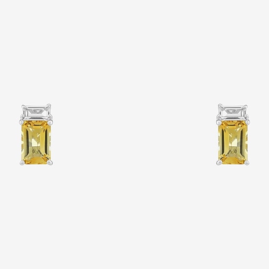 Limited Quantities! Genuine Yellow Citrine Sterling Silver 8.6mm Stud Earrings