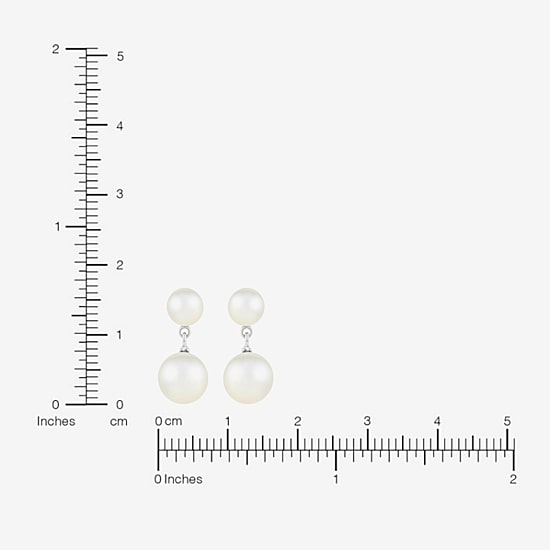 Limited Quantities! Womens White Cultured Freshwater Pearl Sterling Silver Drop Earrings