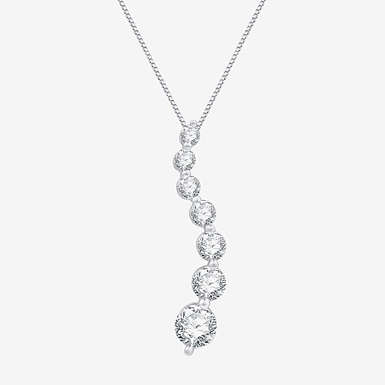 (G/Si1-Si2) Womens 1 CT. T.W. Lab Grown White Diamond 10K Gold 18 Inch Pendant Necklace