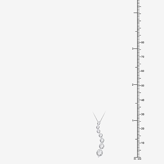 (G/Si1-Si2) Womens 1 CT. T.W. Lab Grown White Diamond 10K Gold 18 Inch Pendant Necklace