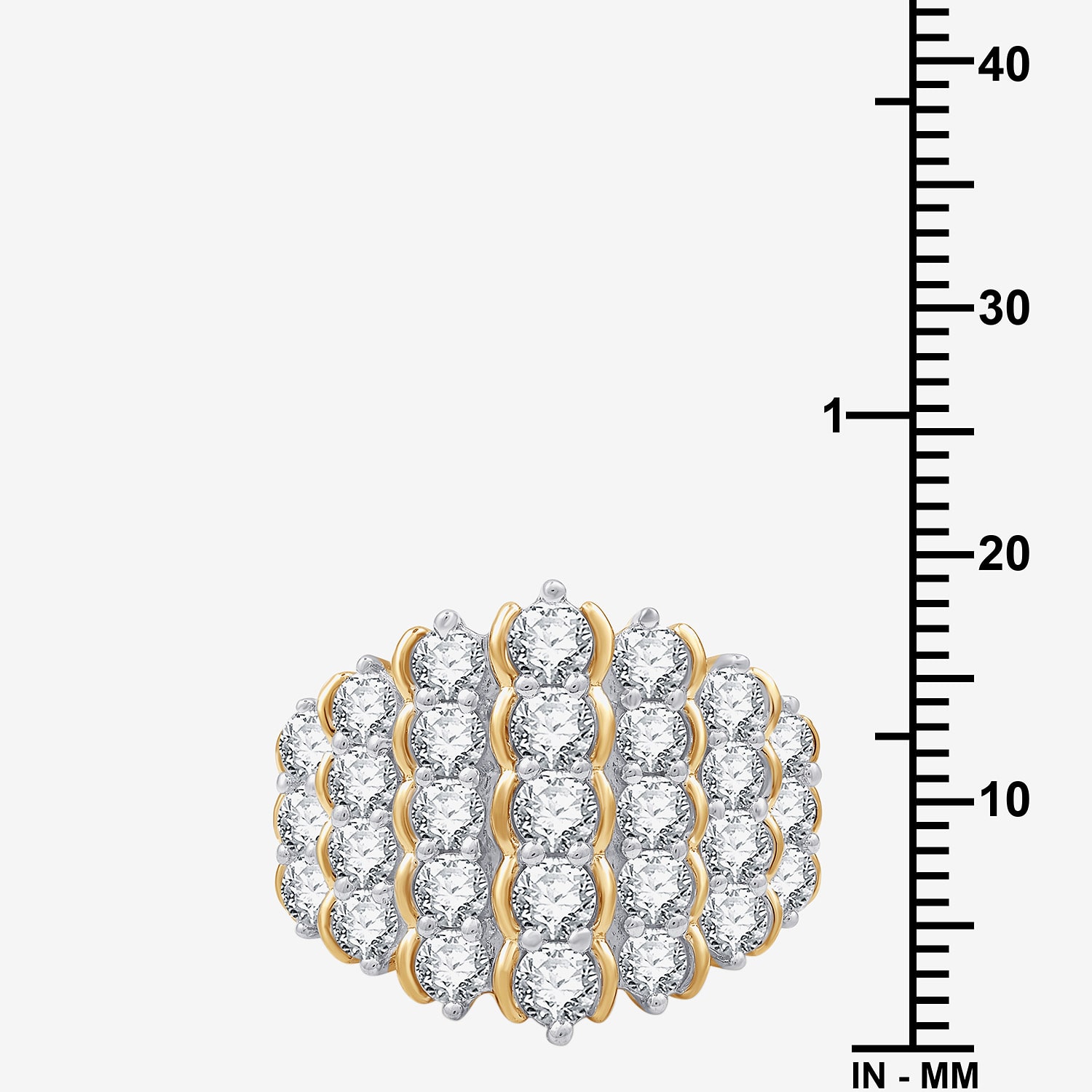 G/Si1-Si2 Womens 3 CT. T.W. Lab Grown White Diamond 14K Gold Over Silver Cluster Cocktail Ring