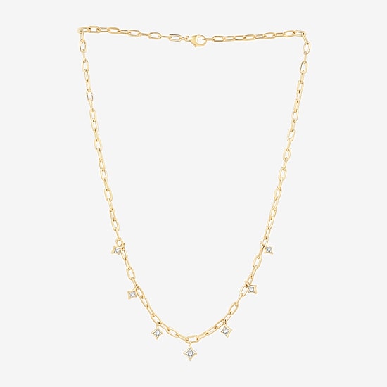 (G, Si1-Si2) Womens 1/4 CT. T.W. Lab Grown White Diamond 14K Gold Over Silver 18 Inch Pendant Necklace