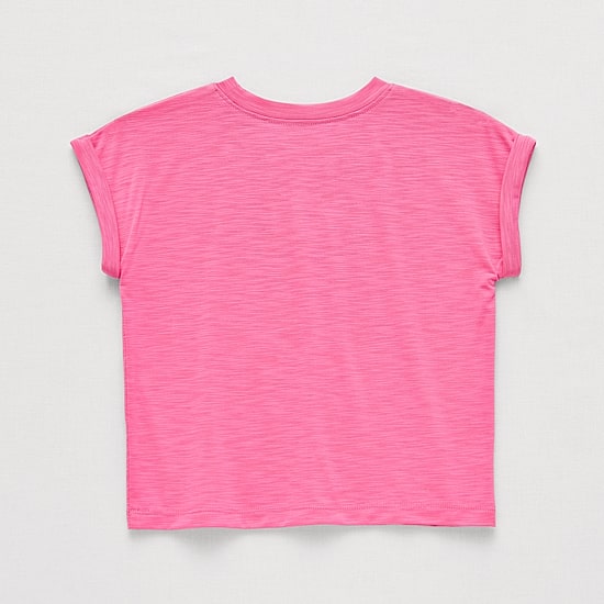Okie Dokie Active Toddler & Little Girls Round Neck Short Sleeve Regular Fit Graphic T-Shirt