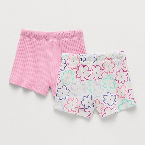 Okie Dokie Toddler & Little Girls 2 Pack Pull-On Short
