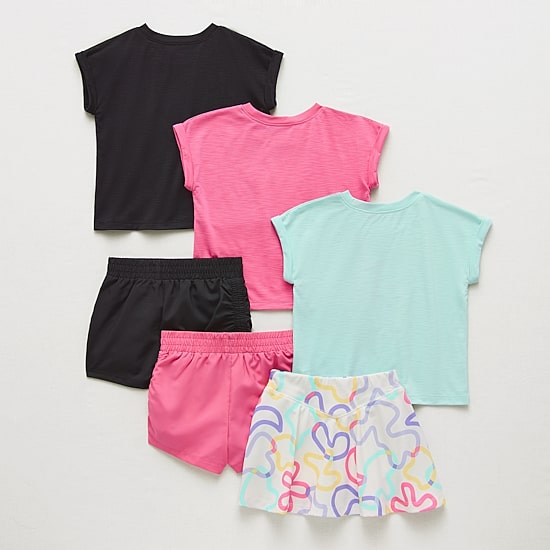 Okie Dokie Active Toddler & Little Girls Knit 6-pc. Short Set