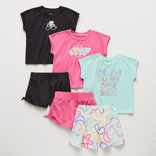 Okie Dokie Active Toddler & Little Girls Knit 6-pc. Short Set