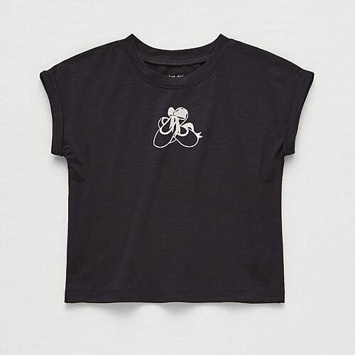 Okie Dokie Active Toddler & Little Girls Round Neck Short Sleeve Regular Fit Graphic T-Shirt, 5t, Black