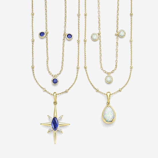 Lab Created Gemstone 14K Gold Over Silver 18 Inch Station Necklace