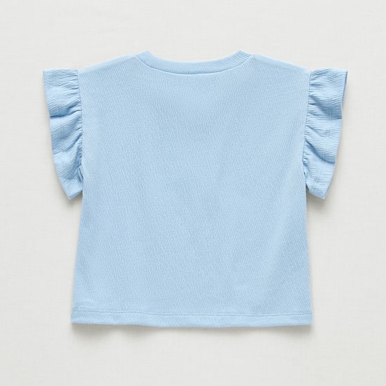 Okie Dokie Baby Girls Round Neck Short Sleeve Regular Fit Graphic T-Shirt