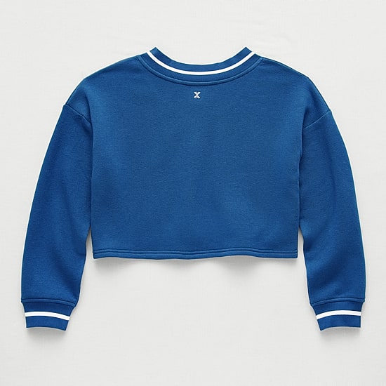 Xersion Little & Big Kid Girls V Neck Fleece Long Sleeve Sweatshirt