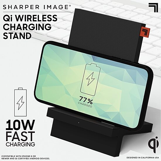 Sharper Image Wireless Qi Charging Dock for Smartphones