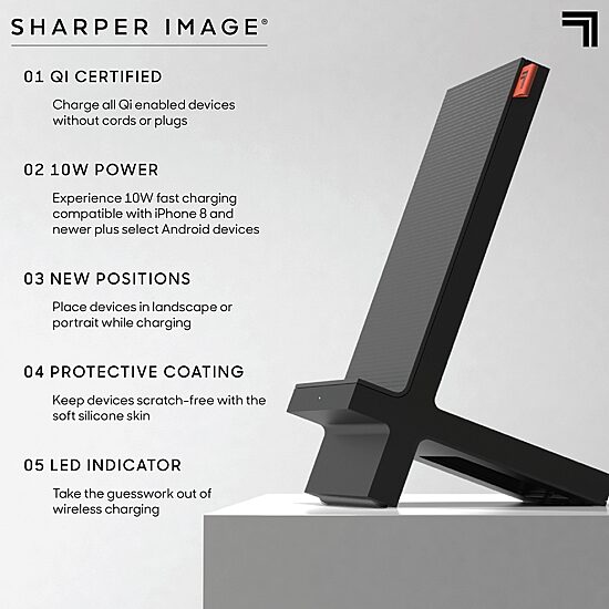 Sharper Image Wireless Qi Charging Dock for Smartphones