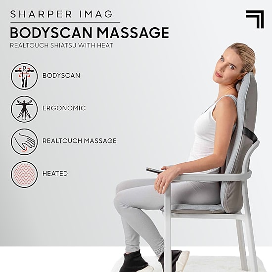 Sharper Image Smartsense Shiatsu Realtouch Chair Pad with Heat Massager