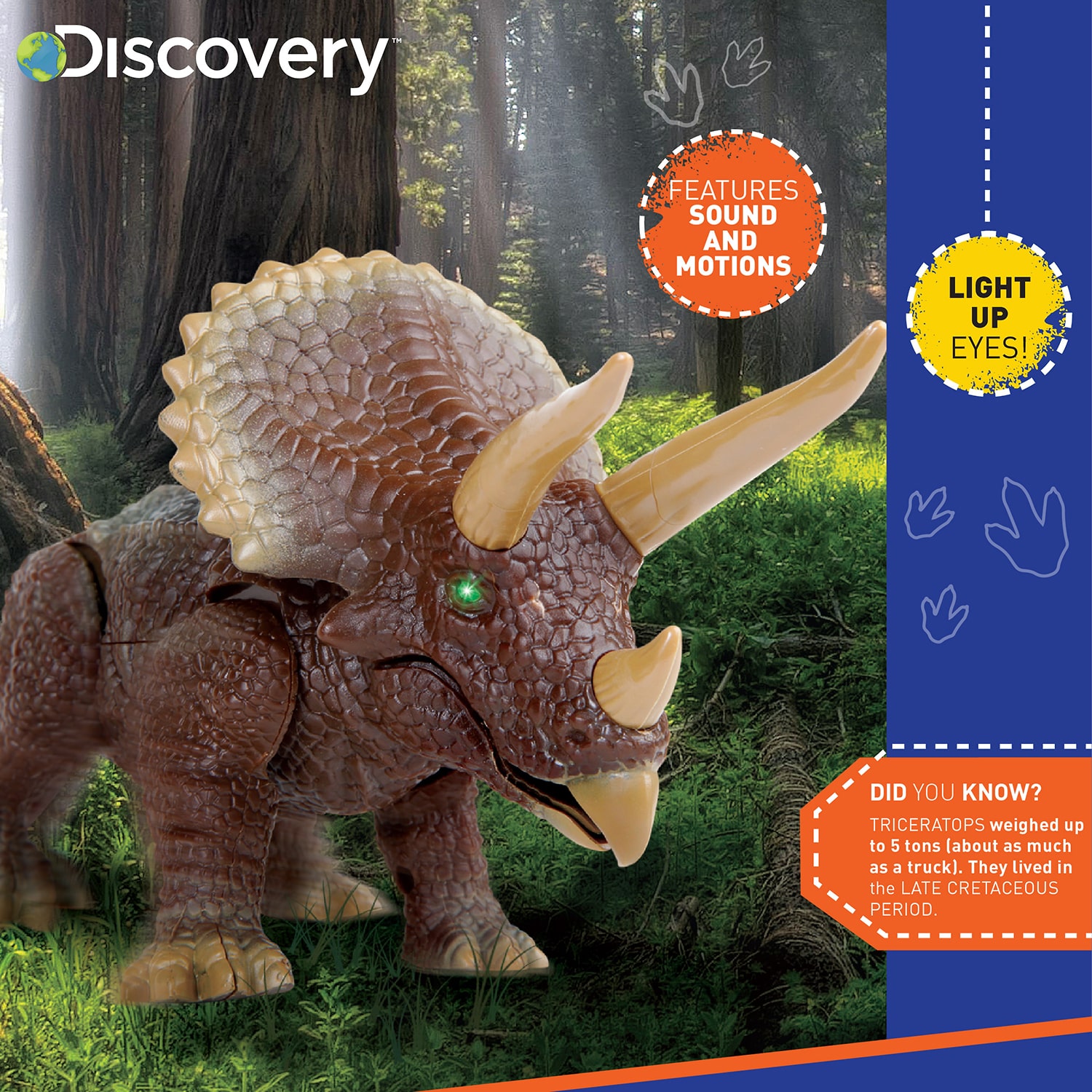 Discovery Kids RC Triceratops LED Infrared Remote Control Toy