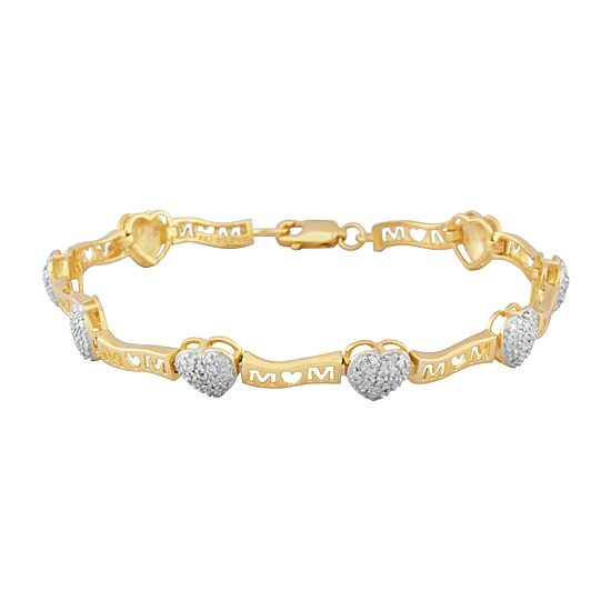 Silver Reflections Mom Diamond Accent 7.25 Inch Link Round Tennis Bracelet