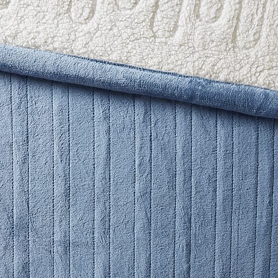 Woolrich Heated Plush To Berber Heated Electric Midweight Blanket