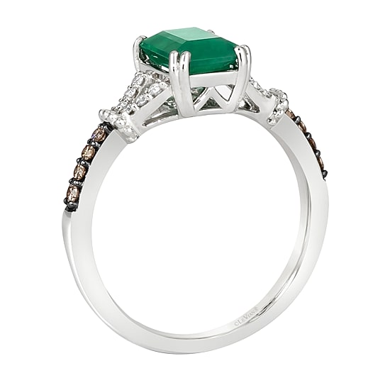 Le Vian® Grand Sample Sale™ Ring featuring 1 1/5 CT. Costa Smeralda Emeralds™ 1/8 CT. Chocolate Diamonds® 1/10 CT. Nude Diamonds™ set in 14K Vanilla Gold®