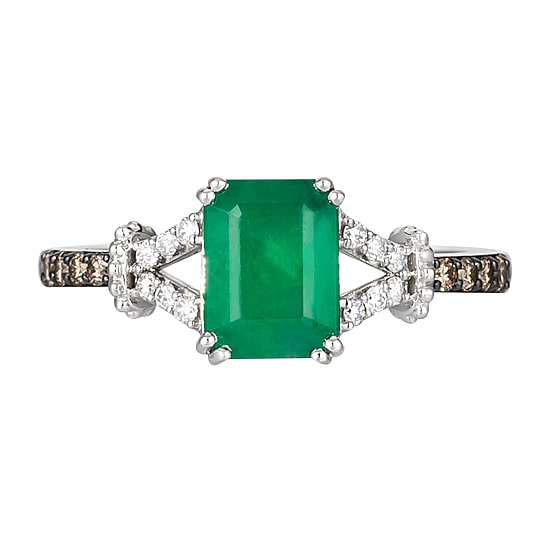 Le Vian® Grand Sample Sale™ Ring featuring 1 1/5 CT. Costa Smeralda Emeralds™ 1/8 CT. Chocolate Diamonds® 1/10 CT. Nude Diamonds™ set in 14K Vanilla Gold®