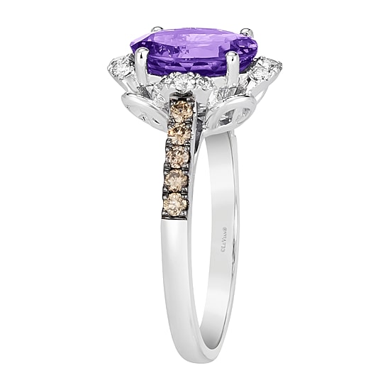 Le Vian® Grand Sample Sale™ Ring featuring 2 1/2 CT. Grape Amethyst™ 1/5 CT. Nude Diamonds™ 1/5 CT. Chocolate Diamonds® set in 14K Vanilla Gold®