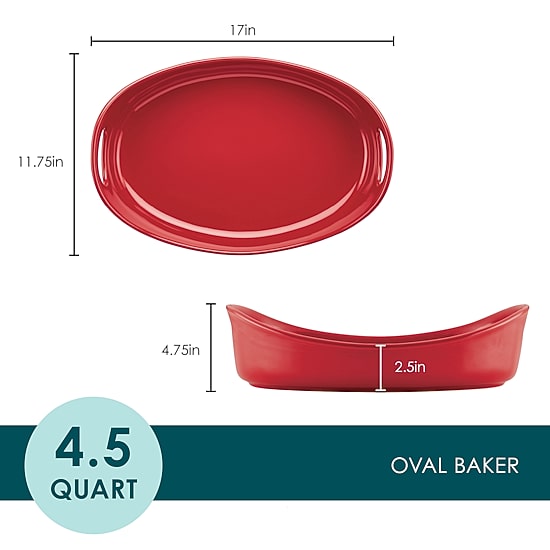 Rachael Ray Stoneware Bubble and Brown 4.5-qt. Oval Baker