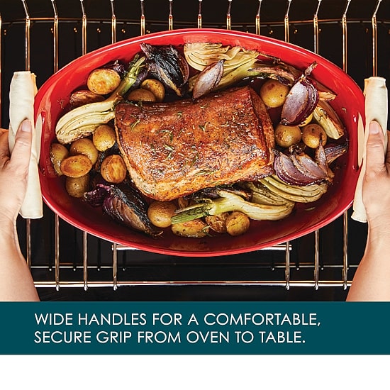 Rachael Ray Stoneware Bubble and Brown 4.5-qt. Oval Baker