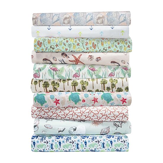 Beatrice Home Fashions Coastal Print Sheet Set