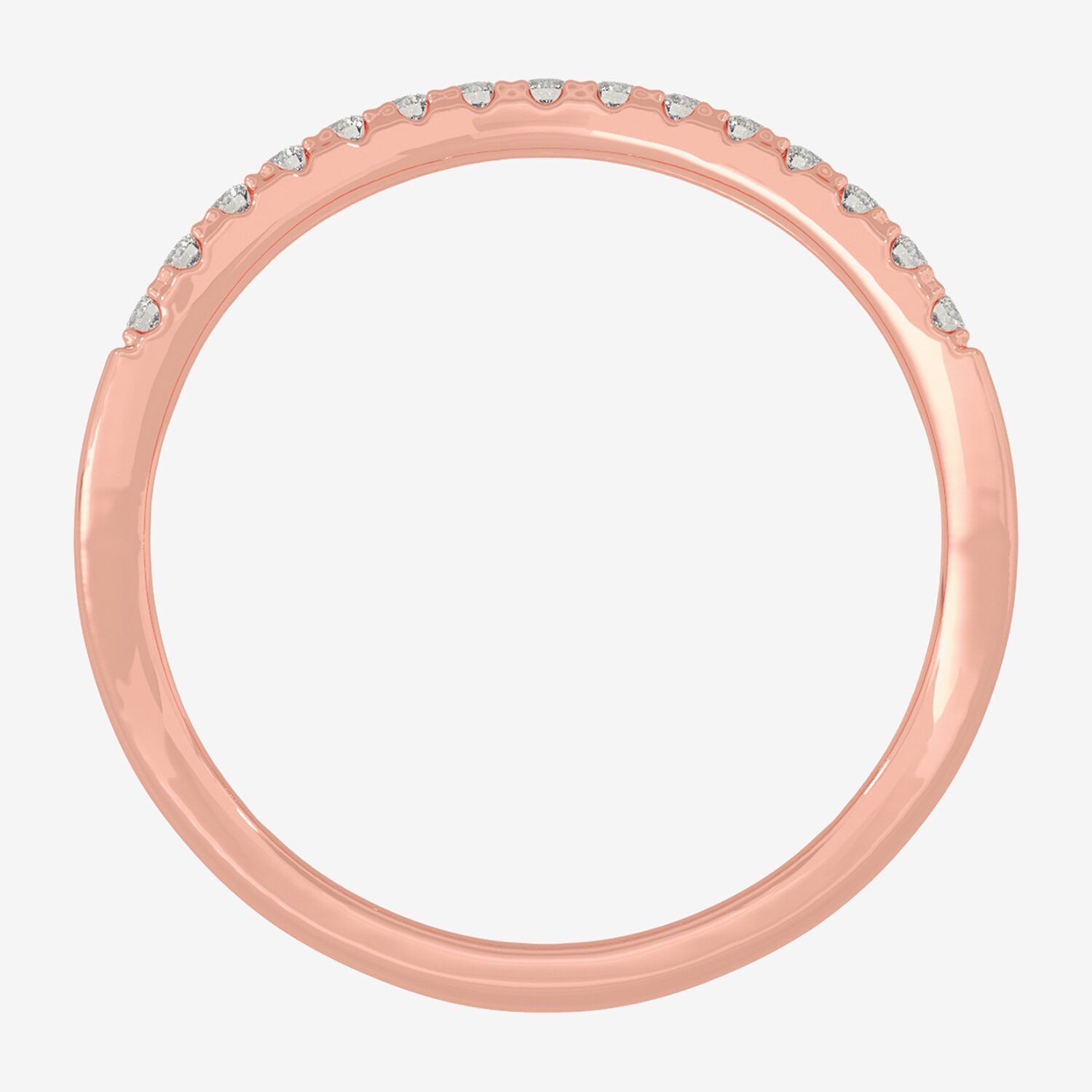 (H-I / Si1-Si2) Womens 2MM 1/8 CT. T.W. Lab Grown White Diamond 10K Gold Curved Wedding Band