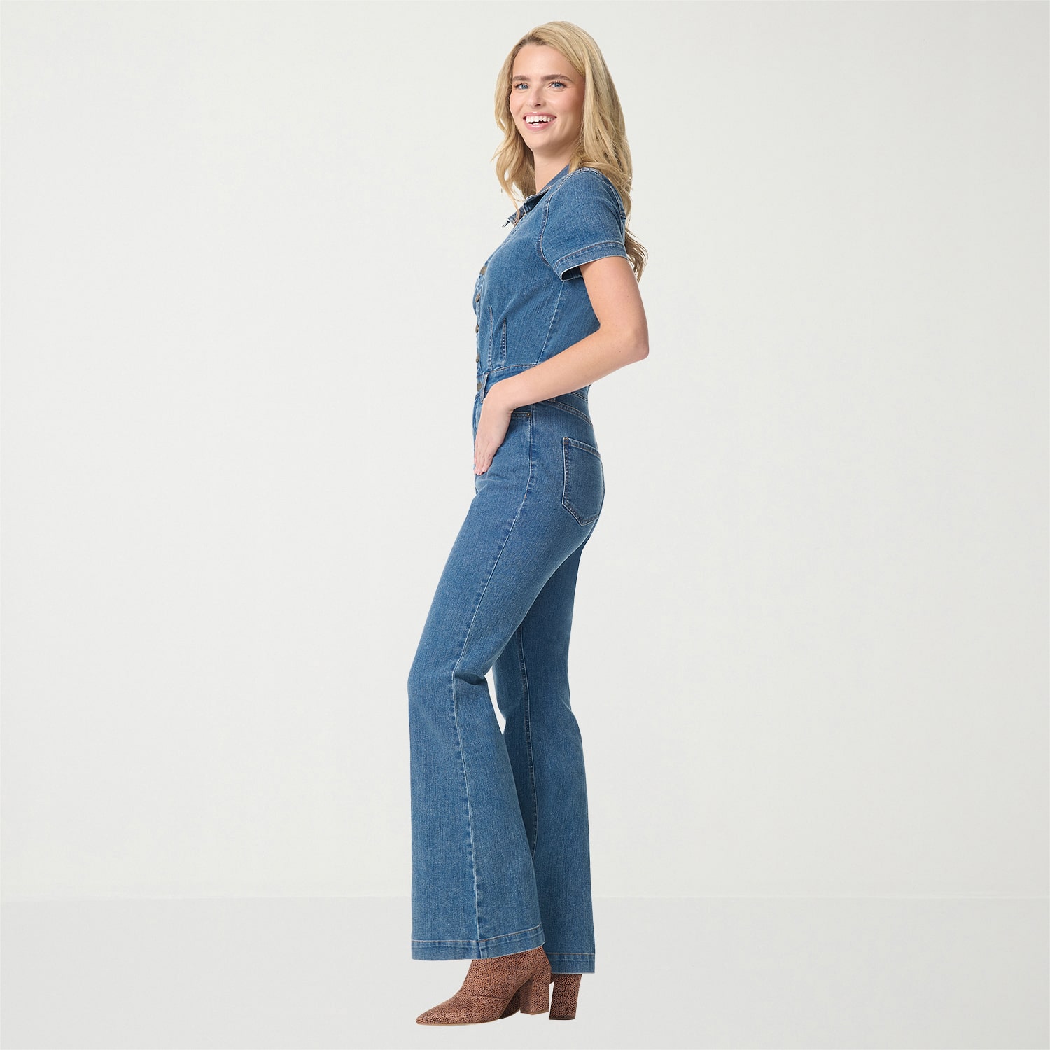 JS Jessica Simpson Womens Short Sleeve Jumpsuit
