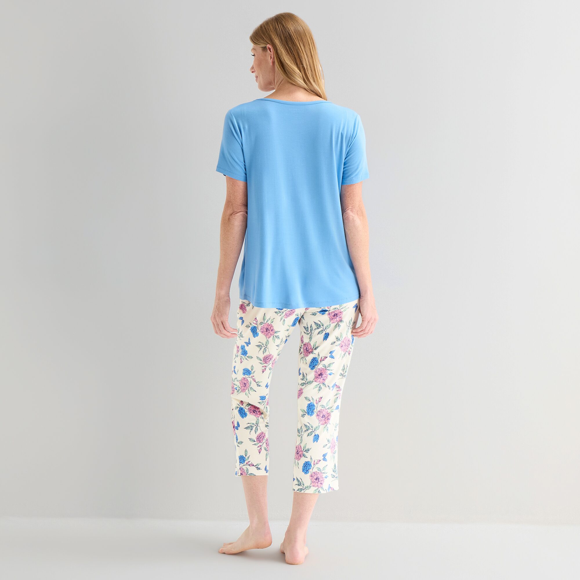 Liz Claiborne Cool and Calm Womens V-Neck Short Sleeve 2-pc. Pajama Set