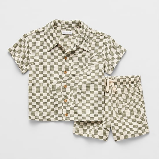 Grayson Little Toddler Boys Thermal 2-pc. Short Set