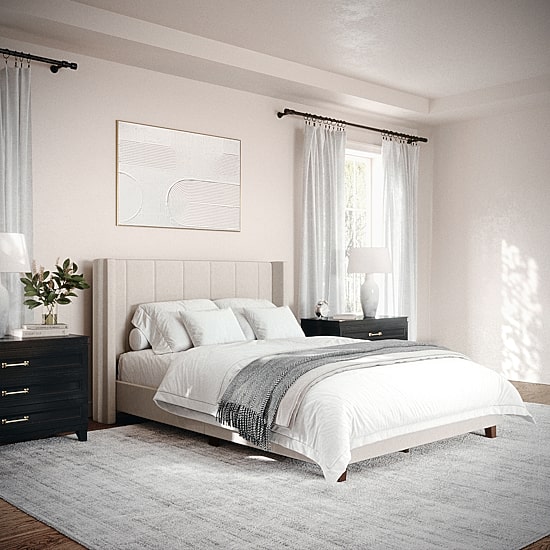 Martha Stewart Kay Upholstered Platform Bed