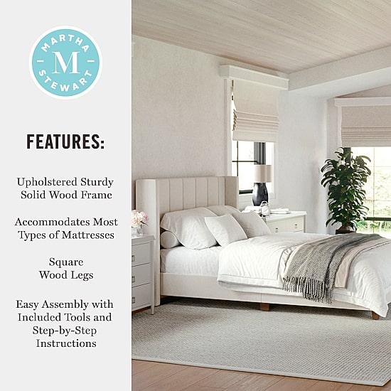 Martha Stewart Kay Upholstered Platform Bed